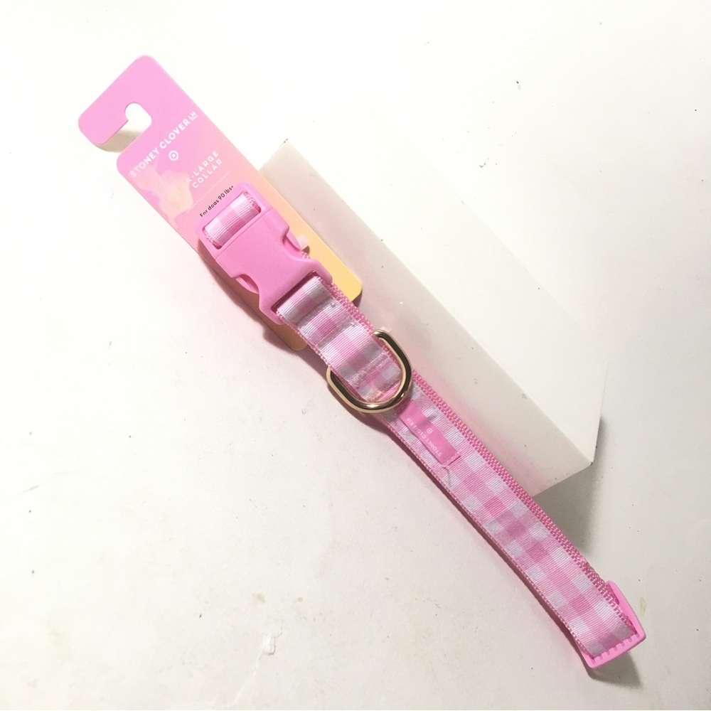 Stoney Clover Lane x Target Pink Gingham Dog Collar Size XL Extra Large